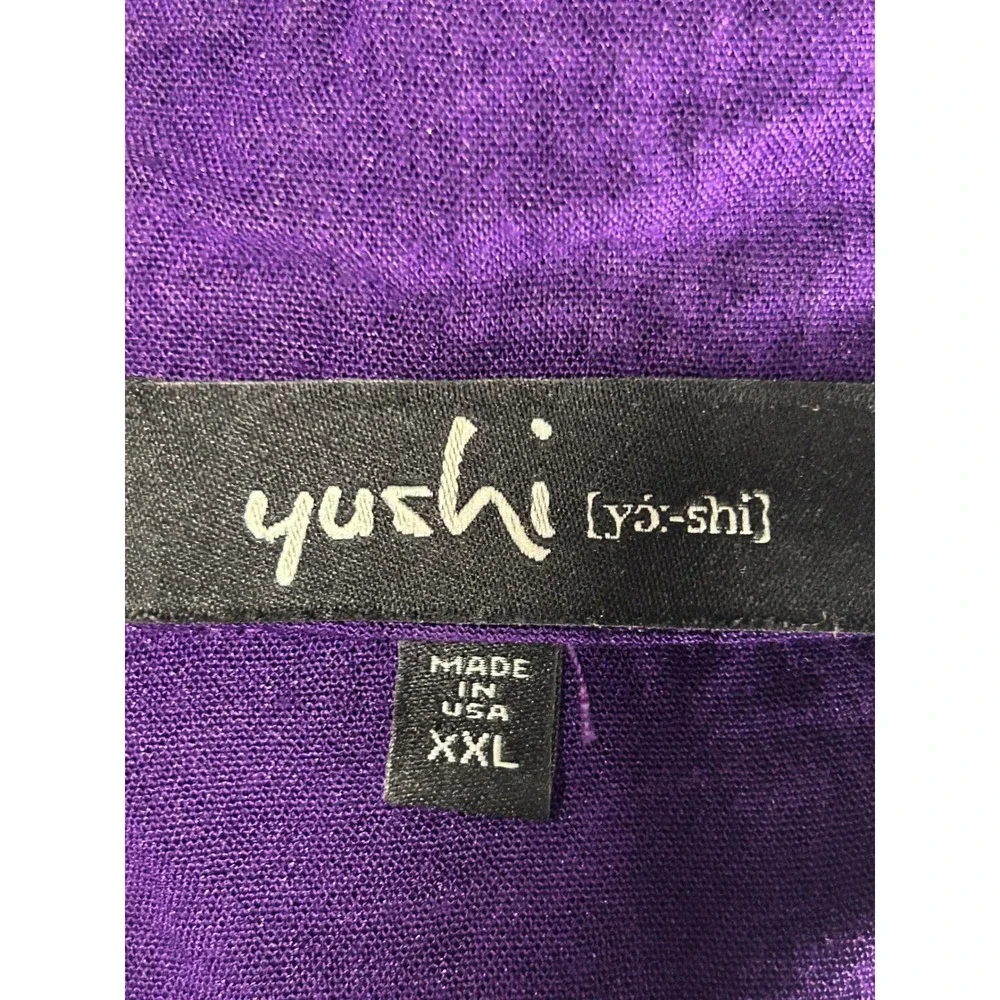 Yushi Purple Textured Button Front Jacket XXL 2XL USA Art to Wear Lagenlook - IW